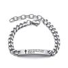 Christian Bible Stainless Steel Bracelet Bangle Engraved Cross Scripture Psalm Silicone Bracelets Religious Jewelry