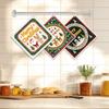 6PCS Christmas Pattern Swedish Dishcloths Kitchen Dish Towels Absorbent Dish Rags Eco-Friendly Washable Cleaning Wipe Cloths