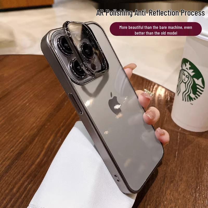 Универсальный чехол для iPhone и защитная пленка для объектива: Совместим с iPhone 13/14/15/16 Pro Max/17, оснащен невидимой подставкой и защитным дизайном.