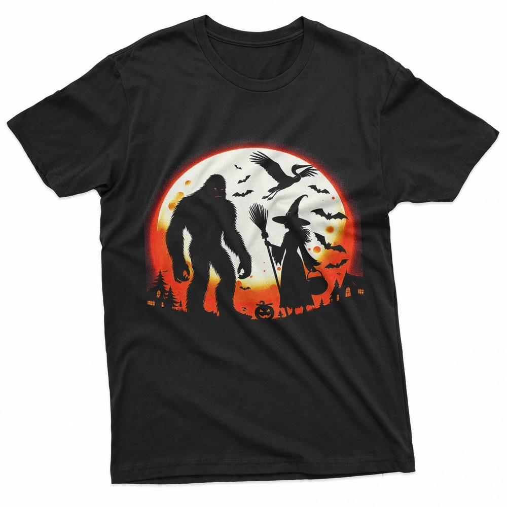 Bigfoot and Witch Pumpkin Halloween Costume Sasquatch TShirt Unisex T-Shirt