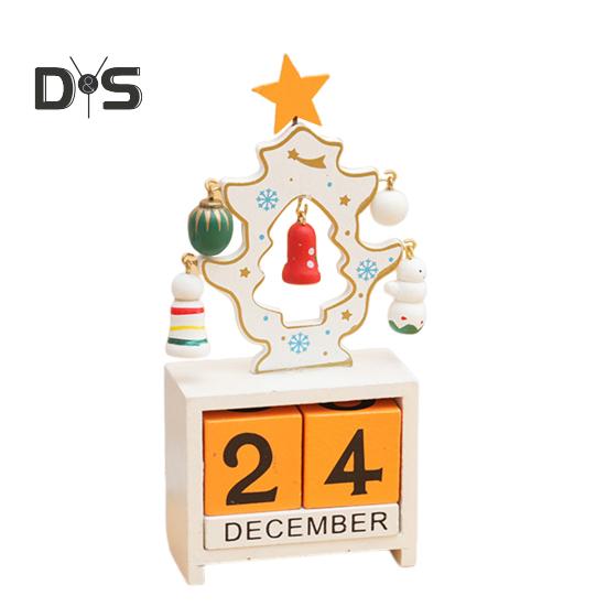 Рождественский деревянный настольный календарь Санта-Клауса, снеговика, оленя, дерева, вечного календаря, деревянного блока для украшения домашнего офиса