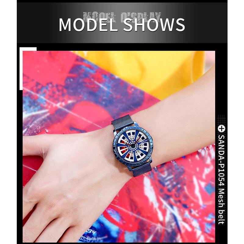 SANDA Новая сеть мужских кварцевых часов Fashion Trend Полые индивидуальные креативные часы