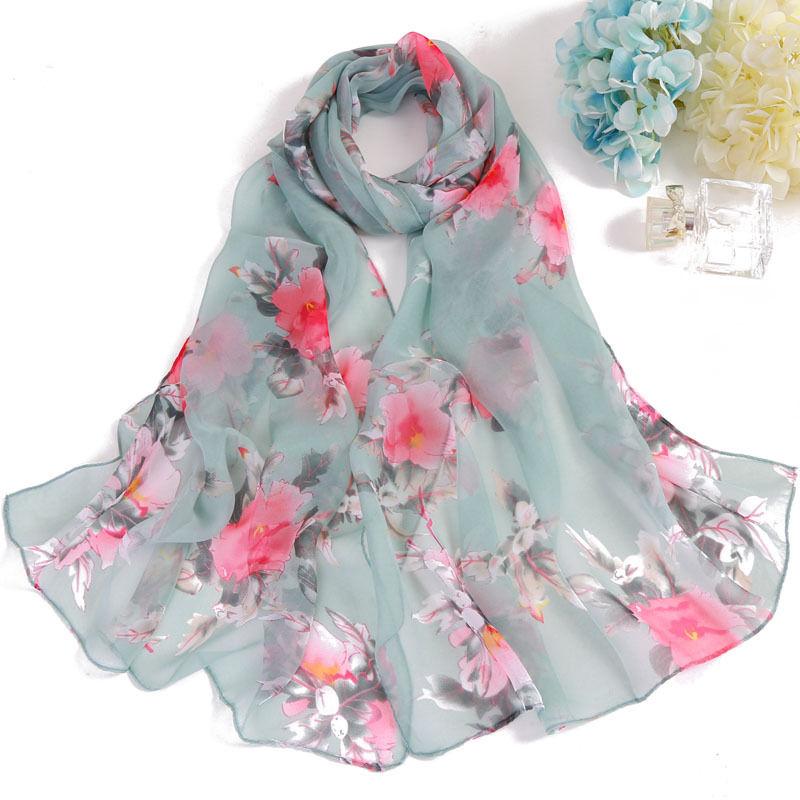 Women's Winter Long Fashion Chiffon Printed Decorative Scarf