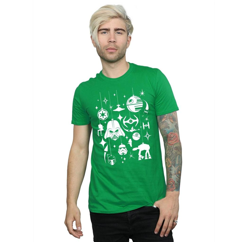 STAR WARS Мужская футболка с рождественскими украшениями