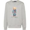 Polo Ralph Lauren Ss24 Cartoon Letter Logo Print Loose Fit Crew Neck Long Sleeve Sweatshirt Men Sweatshirt Gray 710953718-003