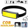 COB светодиодный налобный фонарь с 3 режимами, встроенный аккумулятор USB перезаряжаемый налобный фонарь для кемпинга и рыбалки
