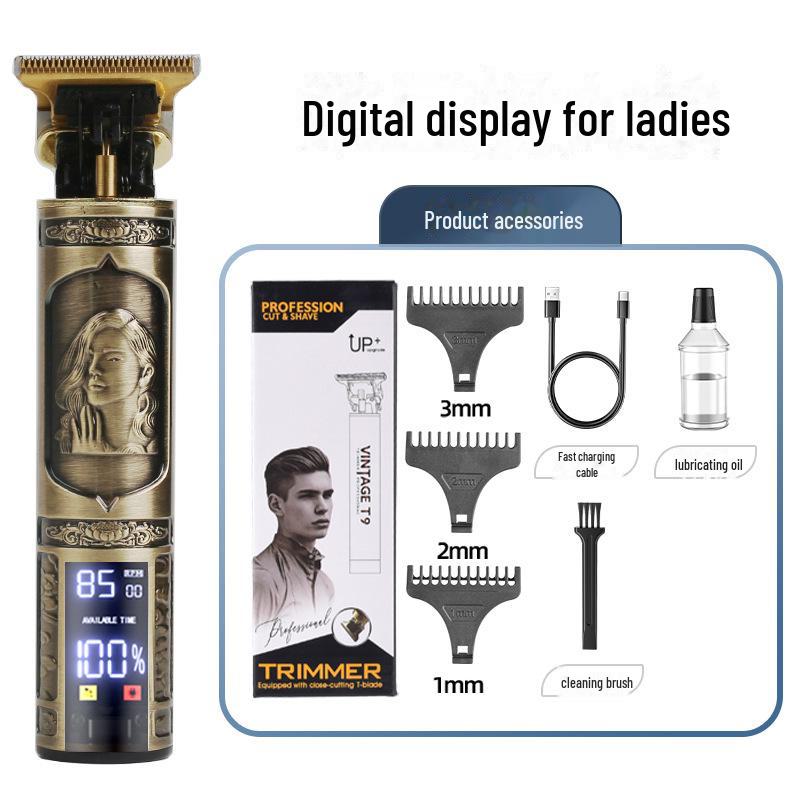 Мужская электрическая машинка для стрижки волос Retro T9 для самостоятельного бритья и профессионального использования в салонах