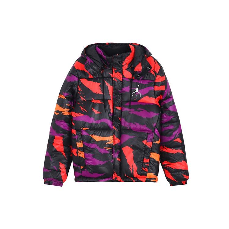 Jordan Мужские пуховики Jumpman Камуфляж С капюшоном Умеренный пуховик BQ5696-551