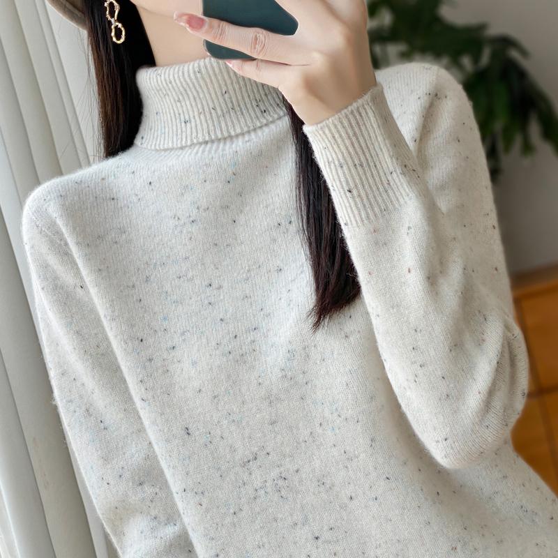 Женский кашемировый свитер Qinghe Cashmere 30% кашемир 70% шерсть Осень и Зима Кашемировый плотный пуловер Мягкий и теплый