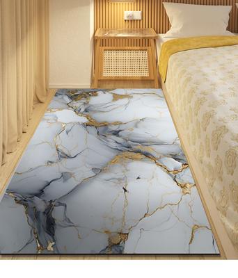 Роскошный серый и белый мраморный кухонный коврик, мягкий утолщенный кухонный коврик, водонепроницаемый нескользящий маслостойкий напольный коврик, коврик для бега