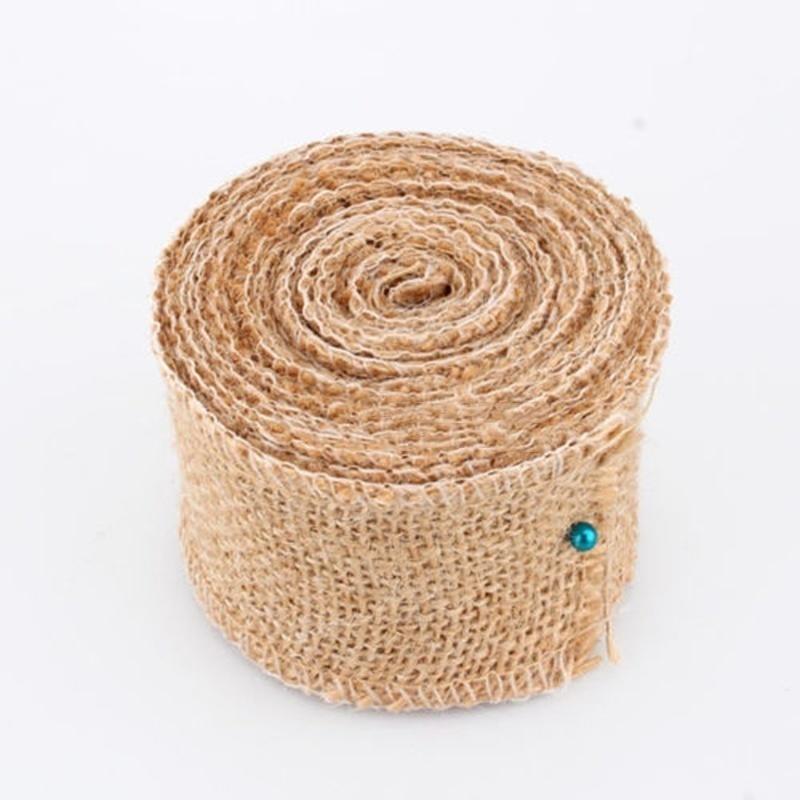 Roll of Burlap Ribbon Natural Jute Hessian Burlap Ribbon Rustic Weddings Belt Strap Craft