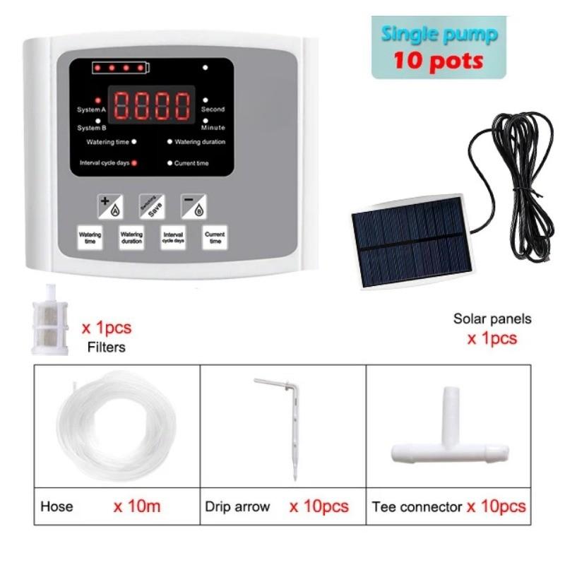 Контроллер Таймер Система Солнечная Энергия Интеллектуальное Автоматическое Устройство для Полива Садовое Капельное Оросительное Устройство Двойной Насос