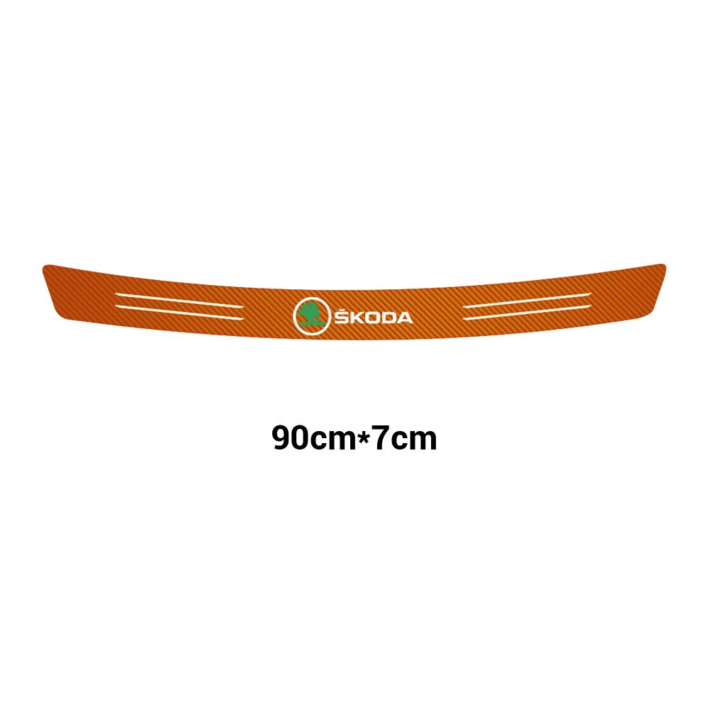 1Pcs Car-Styling Carbon Fiber Door Sills Protector Decoration stickers For Skoda Fabia Superb Rapid Karoq Kodiaq Yeti Octavia
