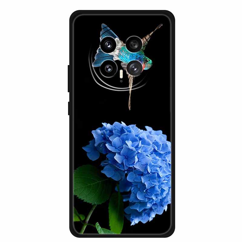 Защитный чехол для мобильного телефона For Honor Magic8 5G, с цветочным рисунком, мягкий, черный силикон, задняя крышка для Honor Magic 8 2025, чехол Funda