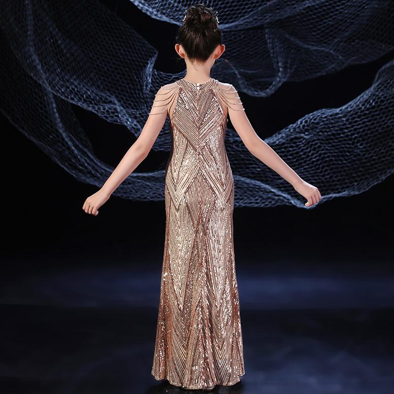 Роскошное блестящее детское платье принцессы с русалкой, блестящее платье с блестками для девочек 2 лет, 10, 12 лет, 14 лет, элегантное вечернее платье русалки для подростков