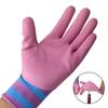 Pink Working Gloves Nylon Protective Mittens Durable Rubber Coated Glove  Female