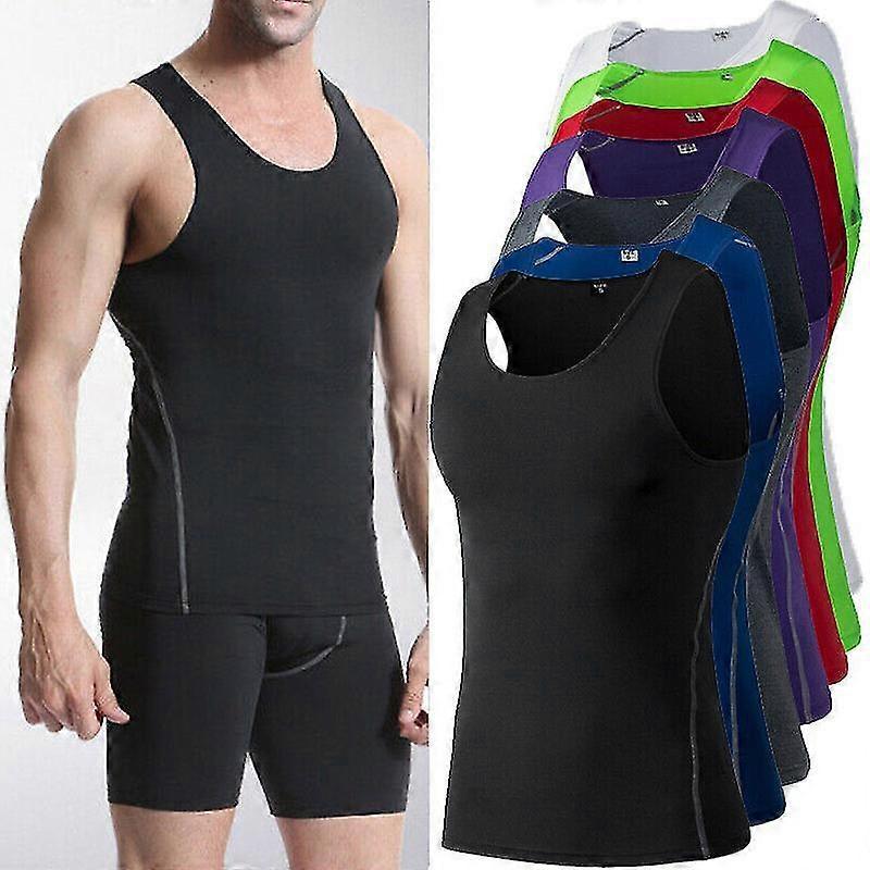 EVAGO Men Compression Base Layer Sleeveless Vest Tank Top Quick-drying Sports Gym Under Shirt New