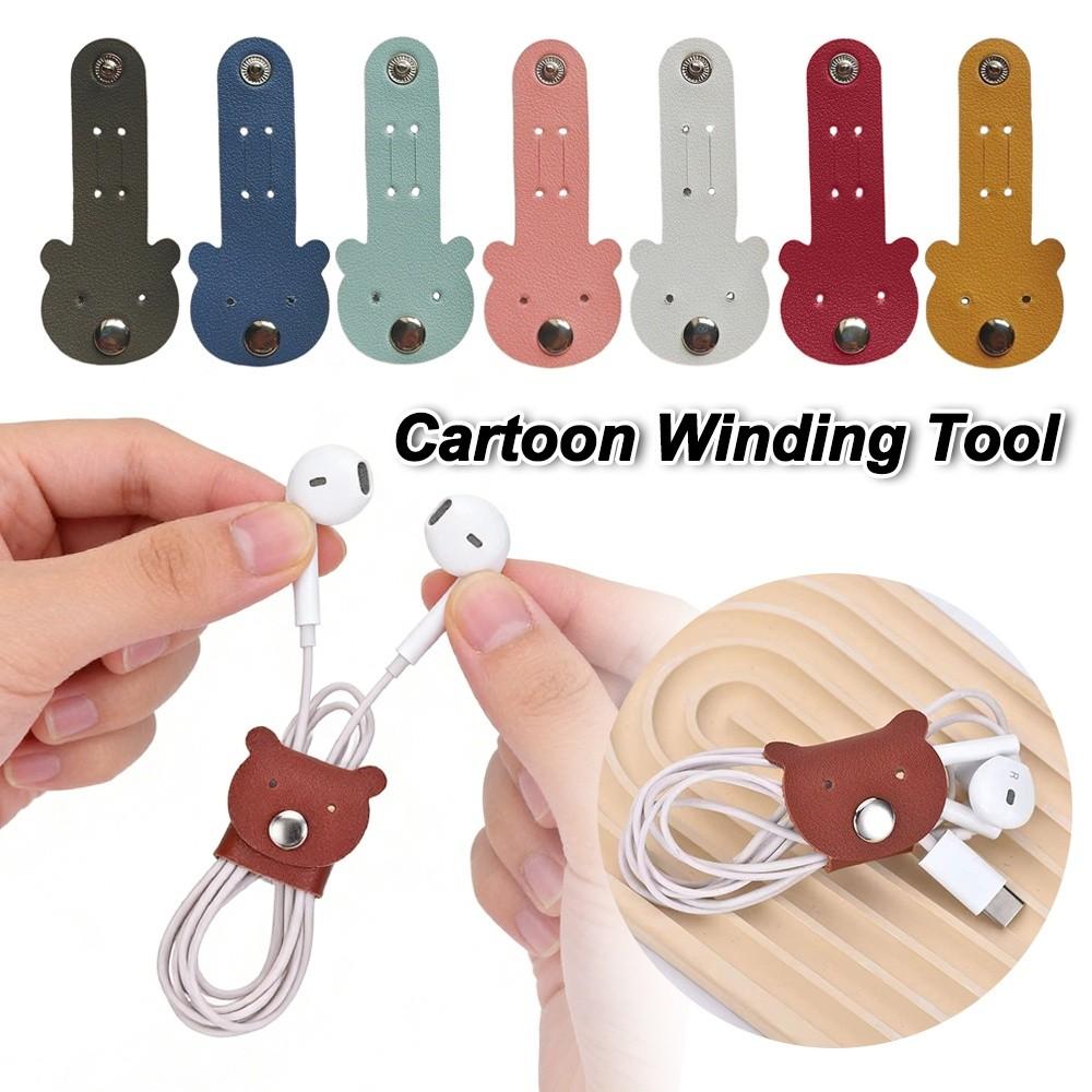 Elastic Tie Cable Ties Leather Cable Winder Portable USB Wire Ties Data Cable Storage
