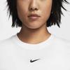 Nike Однотонный укороченный топ с круглым вырезом и коротким рукавом, женские топы белого цвета FB2874-100