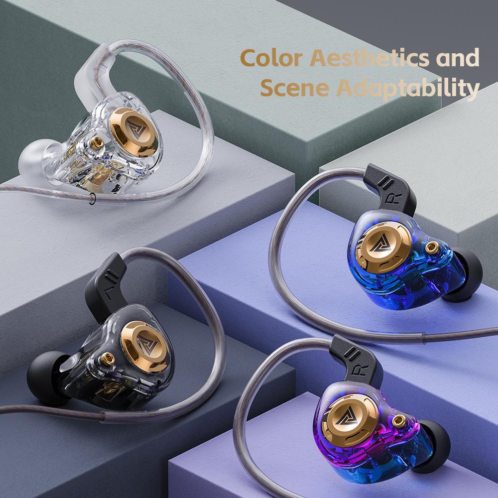 QKZ AK6 SRS Внутриканальные HiFi наушники с динамическими драйверами, мощным басом, встроенным управлением и проводным подключением для спорта