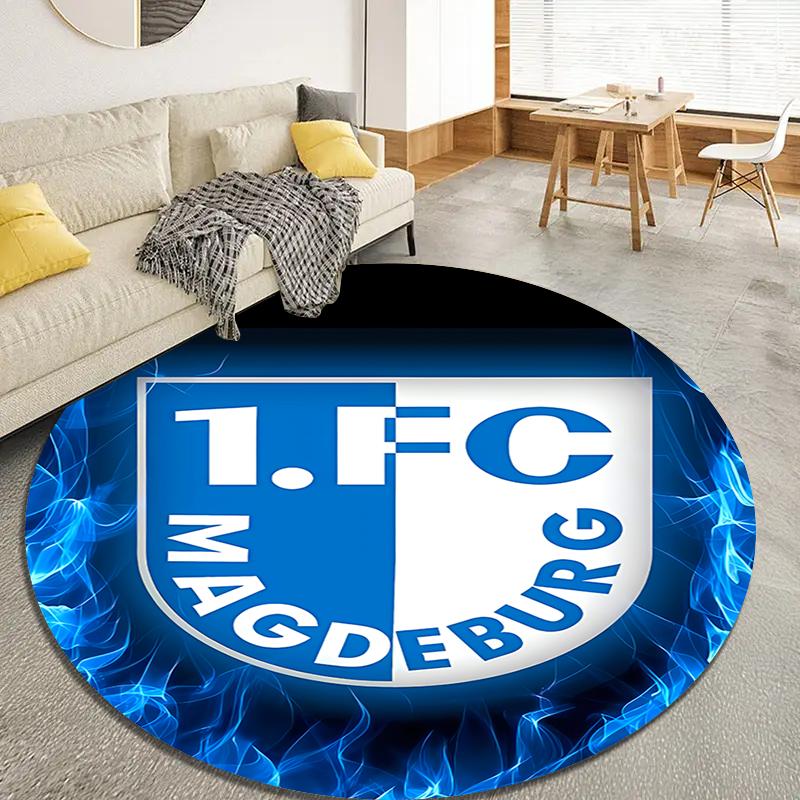 FC Magdeburg Round Area Rug,Carpet Rug for Living Room Bedroom Sofa Playroom Decor,Non-slip Floor Mat56