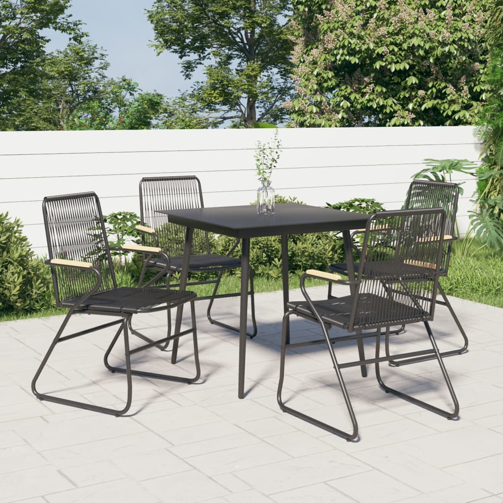 Garden Chairs 4 pcs Black 58 x 59 x 85.5 cm PVC Rattan
