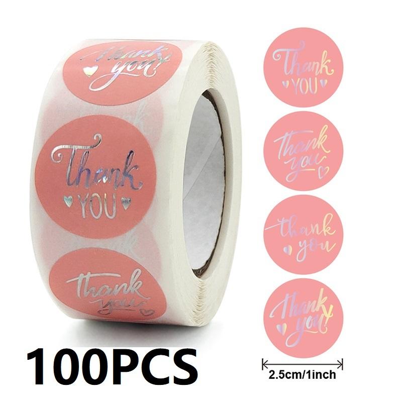 100-500PCS Thank You Stickers for Business Small Merci Packaging Stickers Pack Rolling Stickers Roll Home Made Lables TZ307