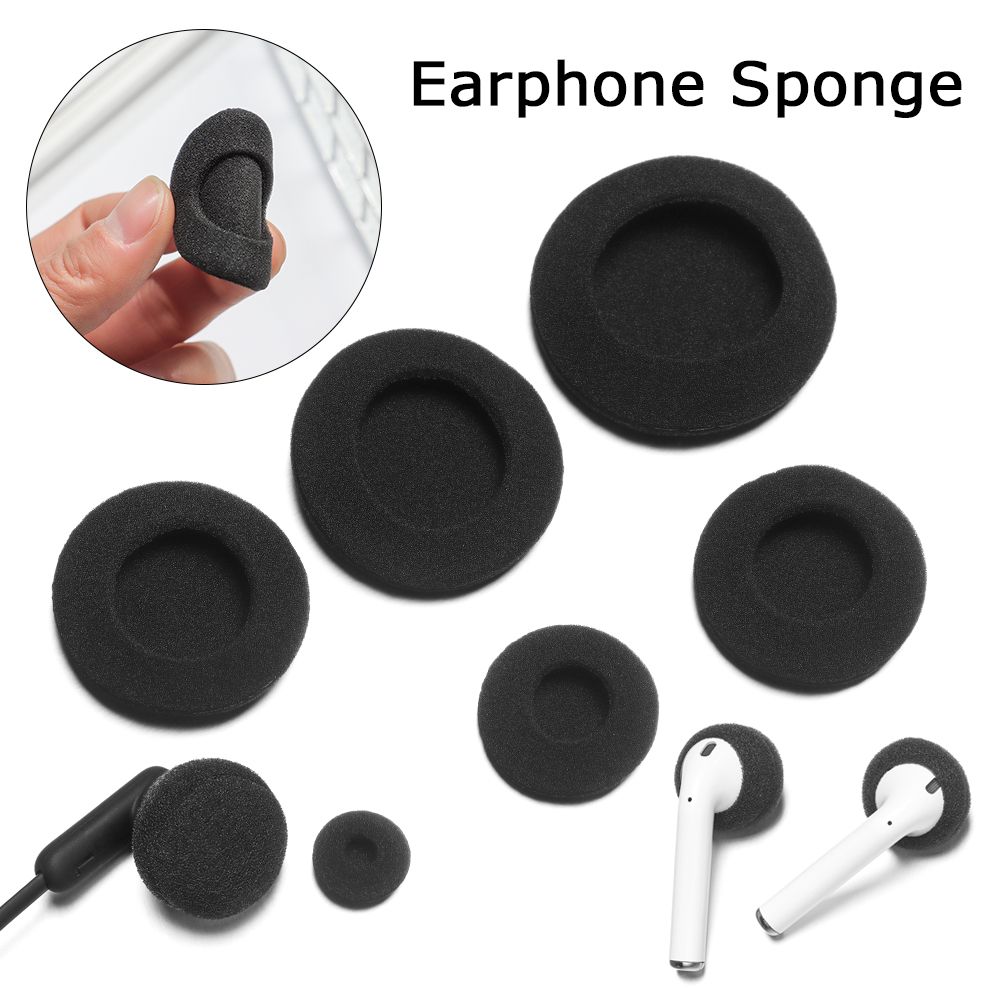 10pcs Compatible Replacement Ear Pads Soft Foam Headset Cushion Black Earphone Sponge