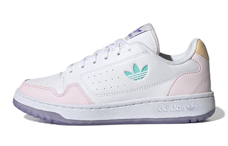 Adidas Originals NY 90 J Leather Comfortable Abrasion Resistant Low top Kids' Skateboarding Shoes Snow Unisex GY1172