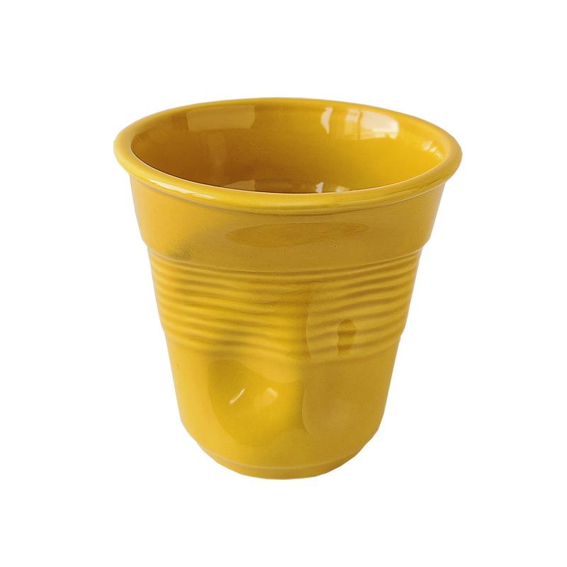 Неправильный французский - Керамическая кружка, чашка для воды, креативная женская дизайнерская чашка, мятая кофейная кружка