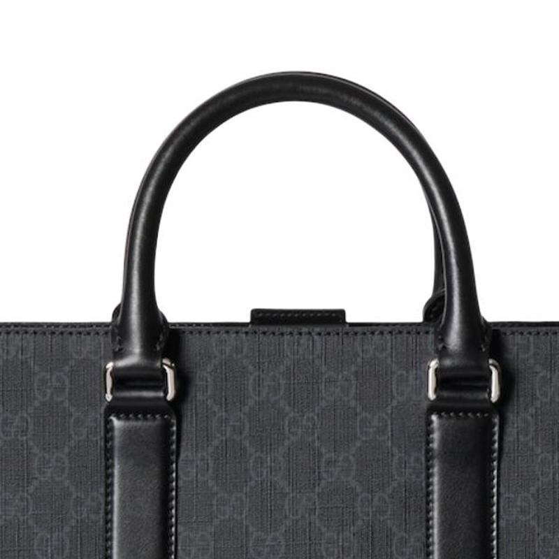 Gucci Магнитная застежка, съемный и регулируемый плечевой ремень, холщовая сумка-тоут, сумка для покупок, дамская сумочка, средний размер, мужская, черная