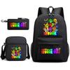 Rhythm Box Game Merchandise Student Bag Sprunki Cartoon Starry Sky Backpack Leisure Bag 3-piece Set D