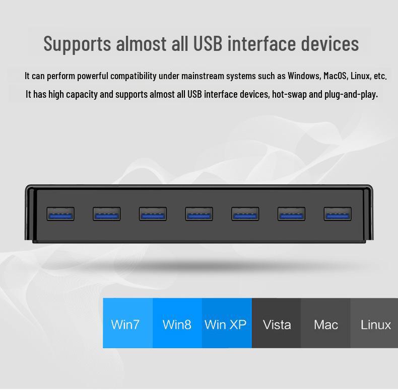 ORICO USB3.0 Хаб 7-портовый Сплиттер с Адаптером Питания