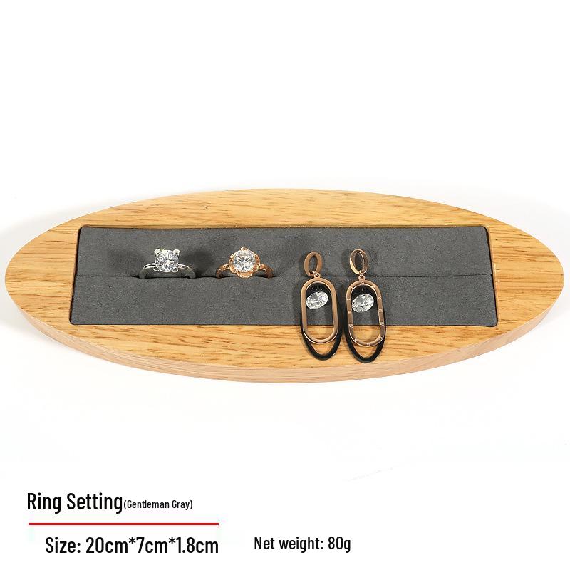 Деревянная подставка для украшений из массива дерева для серег, колец и ожерелий с нефритовым подносом