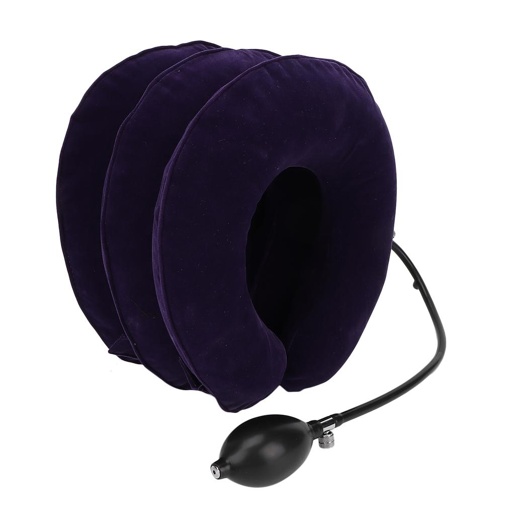 Purple Cervical Neck Traction Inflate Device Elderly Neck Stretcher Neck Support Brace