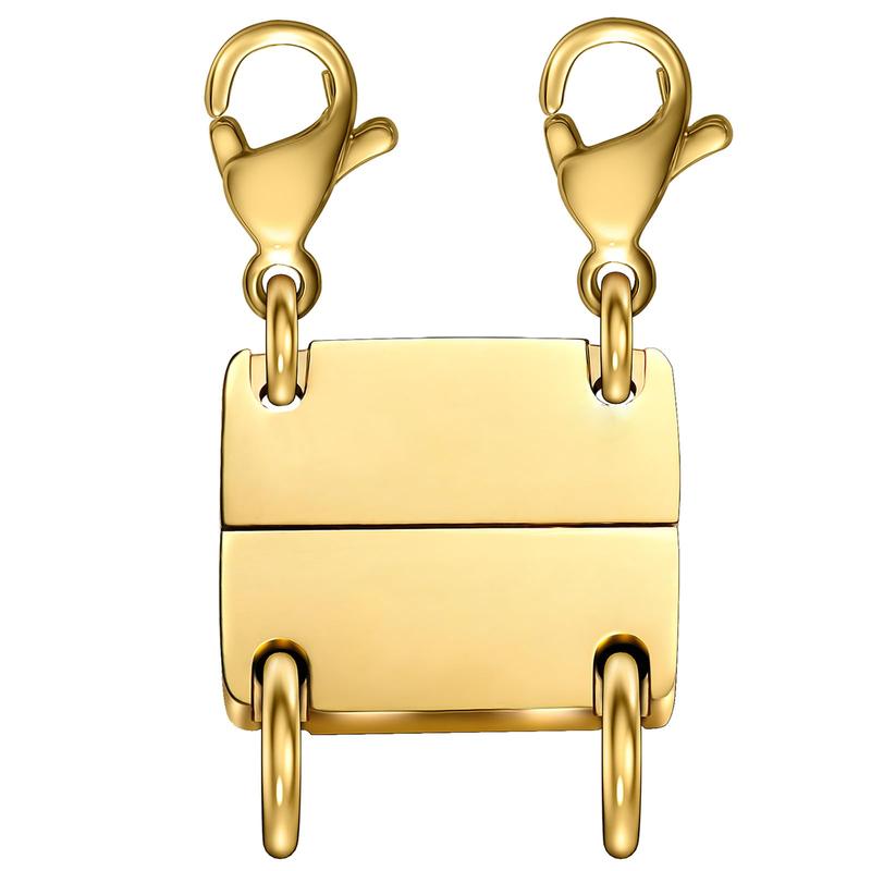 18K Gold Necklace Separator for Layering Lightweight Necklace Stacker Detangler Clas Magnetic Multiple Necklace Layering Bracelet Connector Girls’