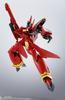 TAMASHII NATIONS HI-METAL R Macross 7 VF-19 Kai Fire Valkyrie, Approximately 150mm, PVC, ABS, and Die-cast Pre-painted Action Figure