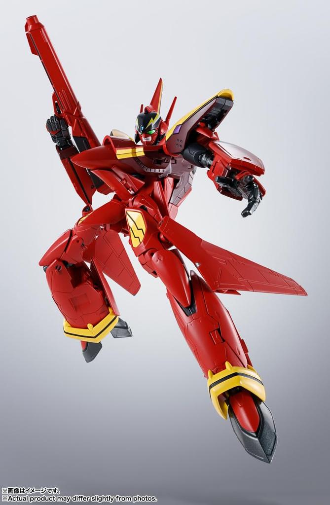 TAMASHII NATIONS HI-METAL R Macross 7 VF-19 Kai Fire Valkyrie, Approximately 150mm, PVC, ABS, and Die-cast Pre-painted Action Figure