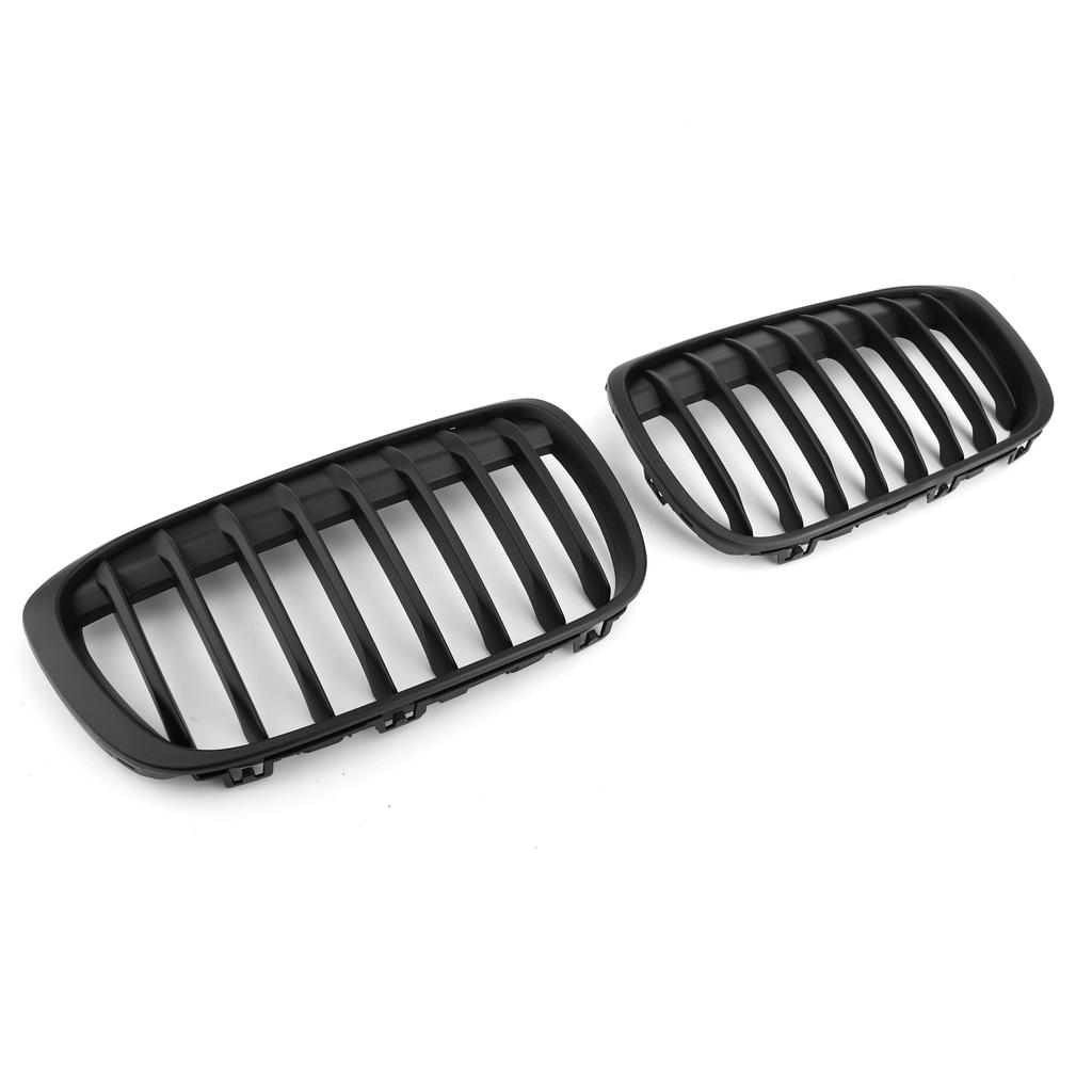 1 Pair Front Kidney Grille Grill For BMW 2016+ F48 F49 X1 X-Series Matte Black