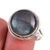Натуральный Лабрадорит Драгоценный Камень 925 Проба Стерлинговое Серебро Ювелирное Кольцо Размер 9 Y4u80