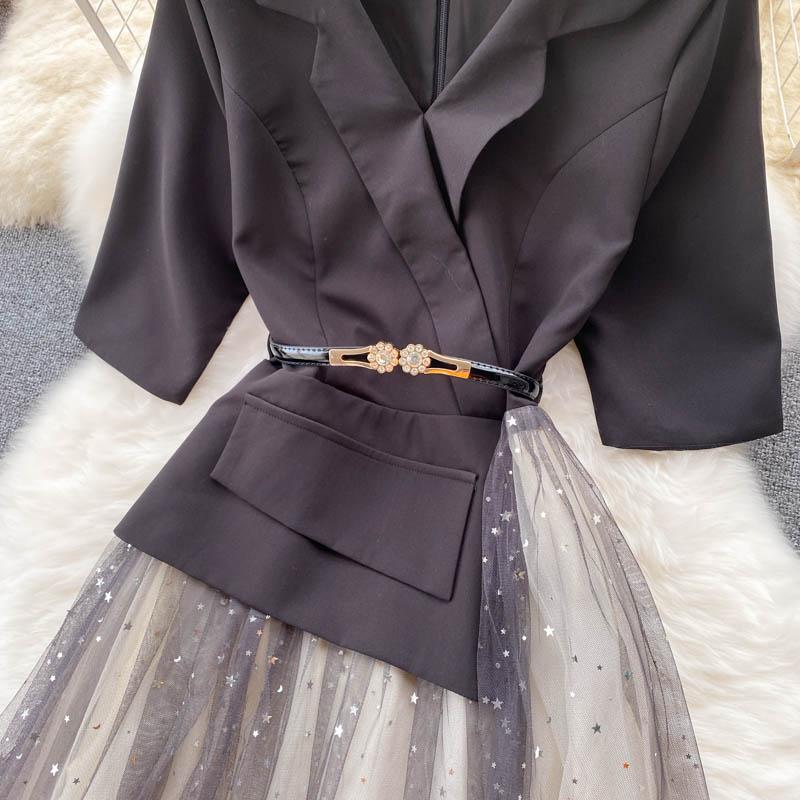 Новый сетчатый дизайн, тонкое платье феи длиной до талии, женское платье феи первой любви