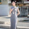 Modern Chinese-Inspired Sleeveless Long Cheongsam Dress Women 2026 Retro Style Lightweight Stretch Fabric
