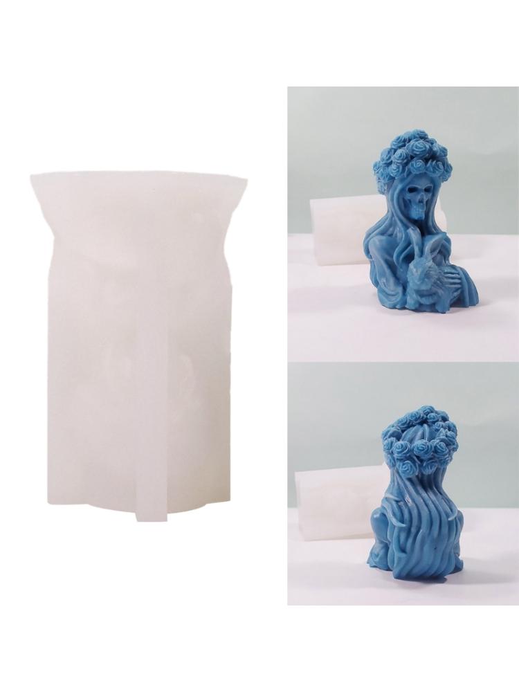 Ручная работа череп ведьма силиконовая форма ароматические гипсовые свечи украшения капля клей смола форма для украшения