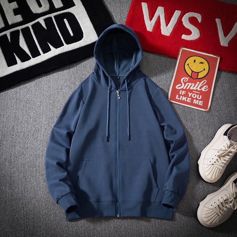 Мужская толстовка с капюшоном на молнии большого размера с флисовой подкладкой - Толстая, свободного кроя для осени и зимы