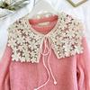 Lace Hollowed Out Shawl For Women Skirt Doll False Collar Floral Decoration Crochet Knitted Detachable Cape Fake Collar