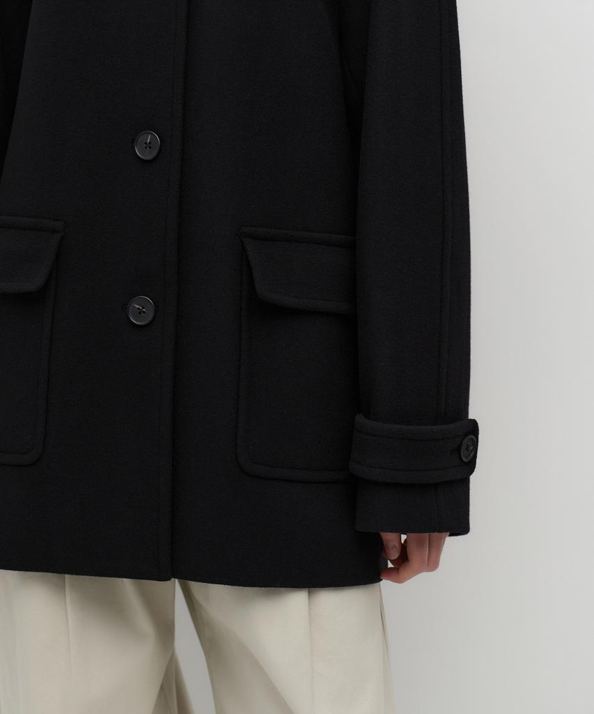 MUSINSA STANDARD WOMAN Women'S Cashmere Blend Half Balmacaan Coat [Black]