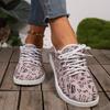 European and American Single Shoes 2024 Autumn New Letter Design Breathable and Comfortable Flat Bottom Women's Vulcanized Shoes