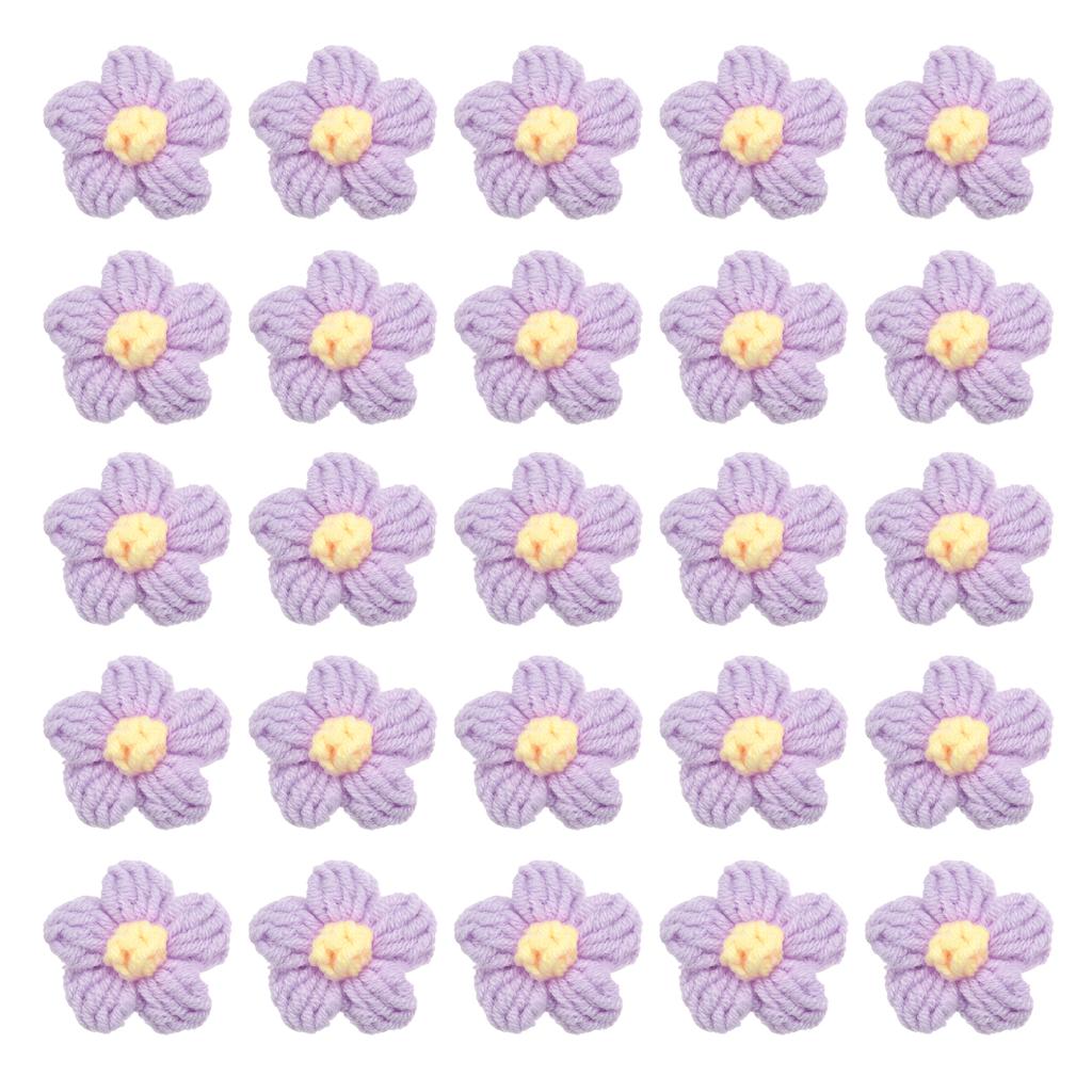 36pcs Crochet Flowers Applique Flowers for Craft Sewing Crochet Flowers Bouquet DIY Hair Clothes Party Craft Christmas Decor