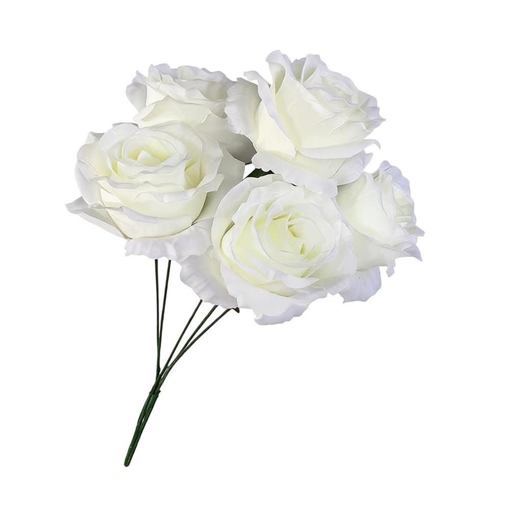 Silk Artificial Rose Flower 5 Heads Wedding Floral for Wedding and Festival Decoration