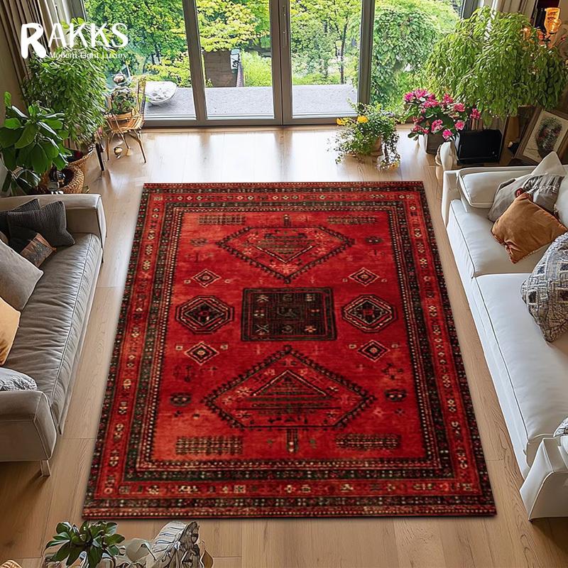 RAKKS Ретро Красный Персидский Ковер / Турецкий Ковер Нескользящий Декор для Гостиной Ковер для Дивана Ковер для Спальни Прикроватный Коврик Кухонный Коврик для Пола